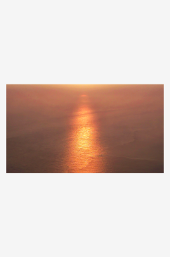 海平面夕阳倒影波光粼粼航拍