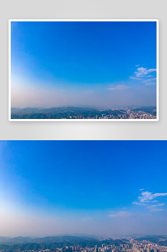 贵州遵义凤凰山城市风光航拍摄影图