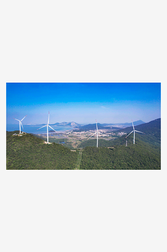 风力发电风车新能源电能航拍