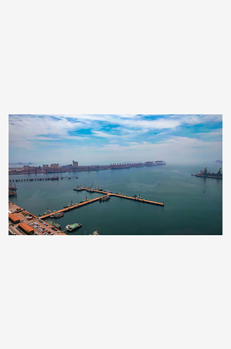 港口码头货运集装箱航拍摄影图