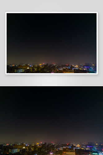 西安鼓楼夜景灯光航拍摄影图