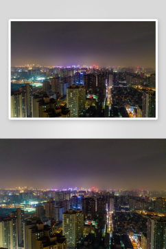 西安城市夜景灯光永宁门航拍摄影图