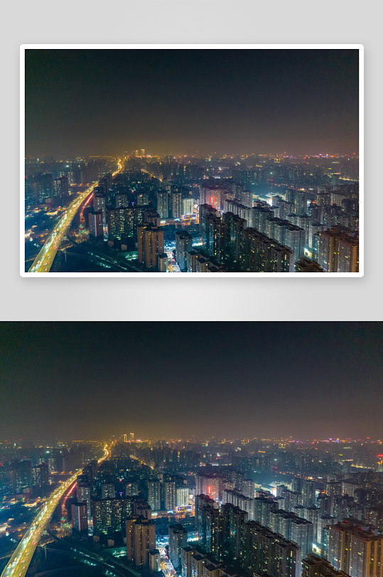 西安城市夜景灯光航拍摄影图