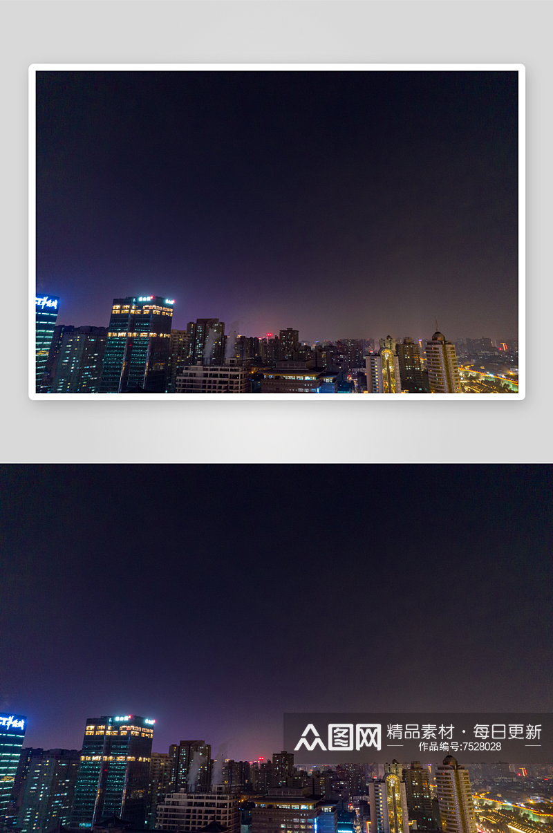 西安城墙永宁门夜景灯光航拍摄影图素材