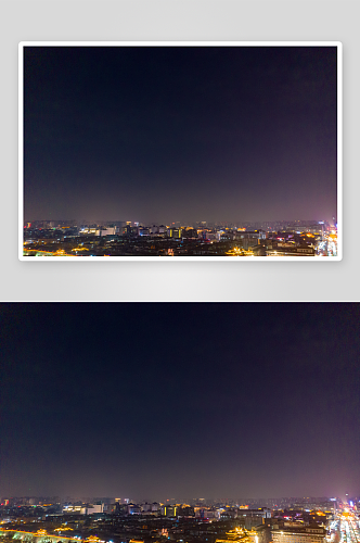 西安城墙永宁门夜景灯光航拍摄影图