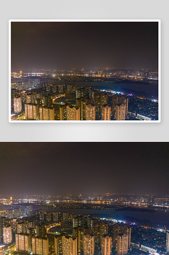 四川遂宁城市夜景灯光航拍摄影图