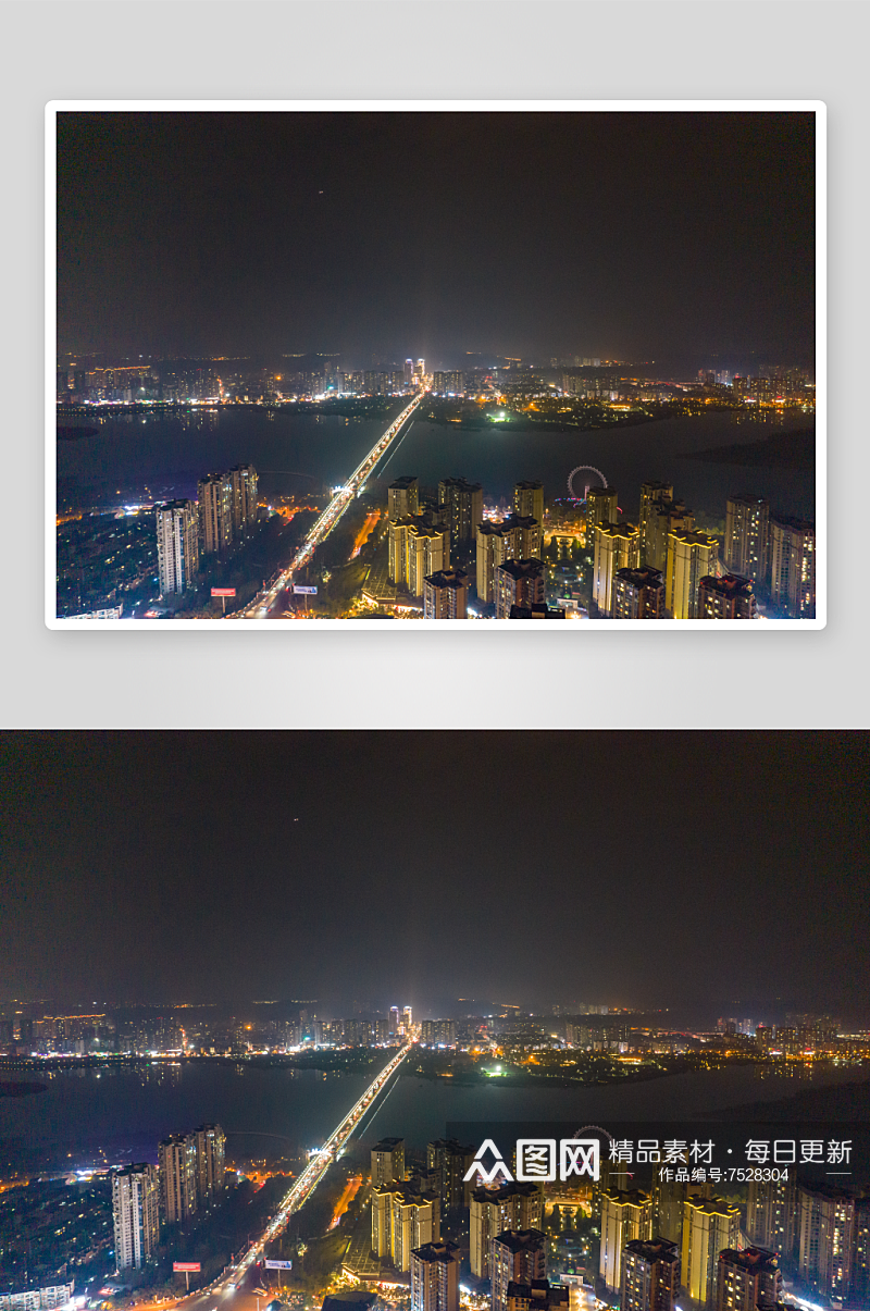 四川遂宁城市夜景灯光航拍摄影图素材