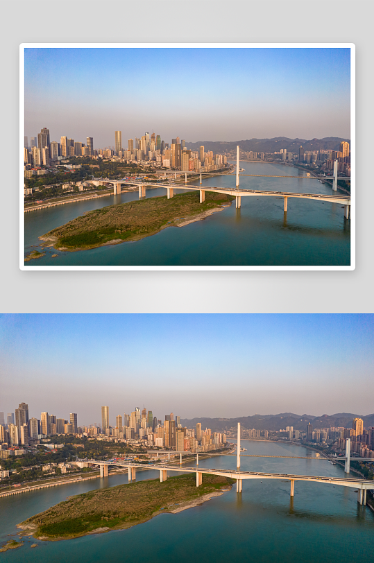 重庆长江两岸航拍摄影图