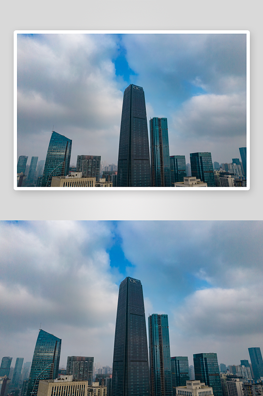 重庆观音桥商业圈高楼建筑航拍摄影图