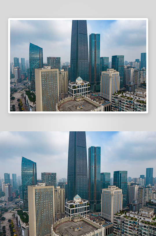 重庆观音桥商业圈高楼建筑航拍摄影图