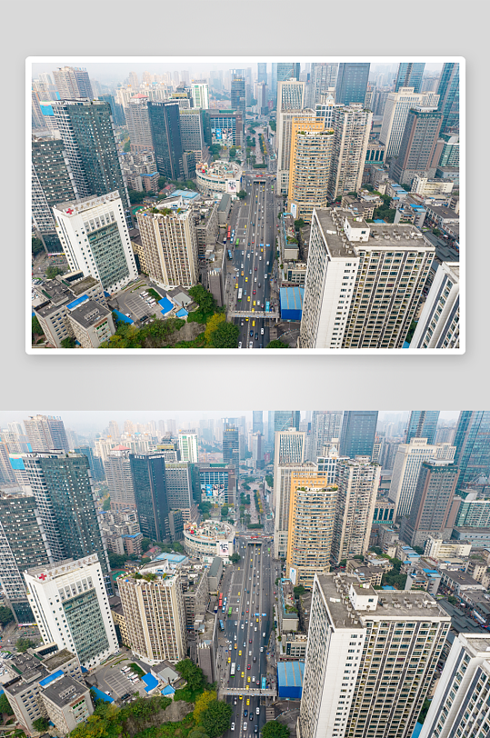 中国重庆城市建设高楼建筑航拍