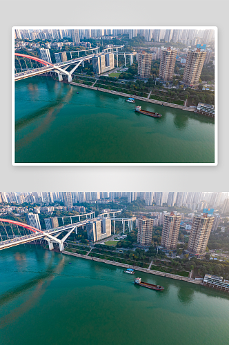 重庆菜园坝大桥航拍摄影图