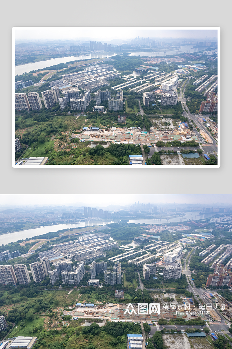 广州城市建设航拍摄影图素材