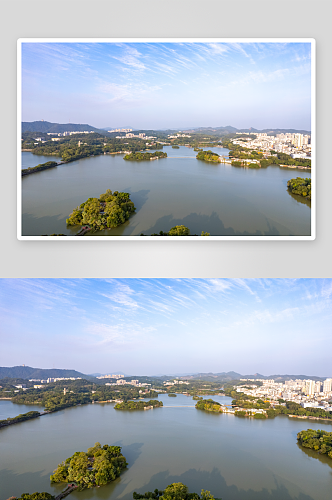 广东惠州西湖风景区航拍摄影图