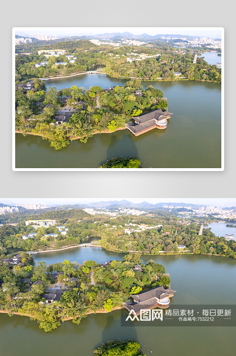 广东惠州西湖风景区航拍摄影图素材