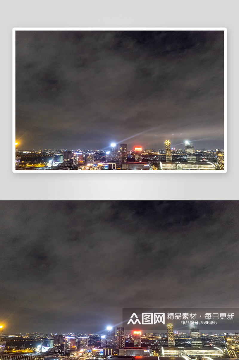广州珠江夜景航拍摄影图素材