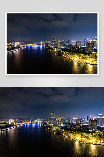惠州合江大桥夜景航拍摄影图