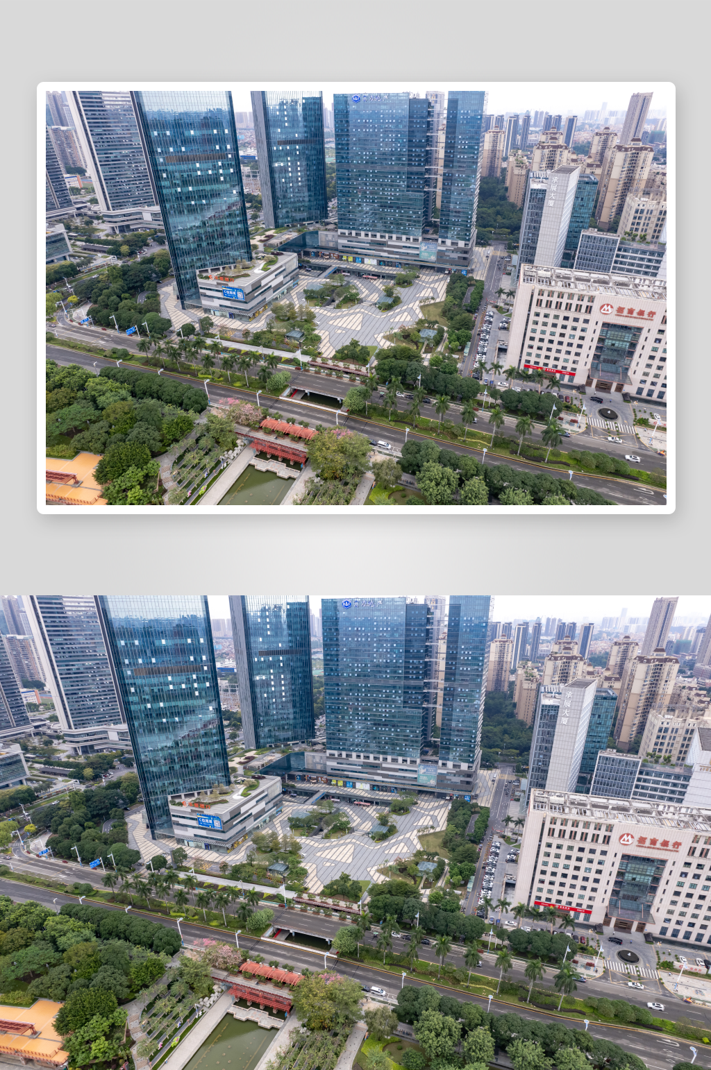 广东佛山千灯湖商务建筑航拍摄影图素材