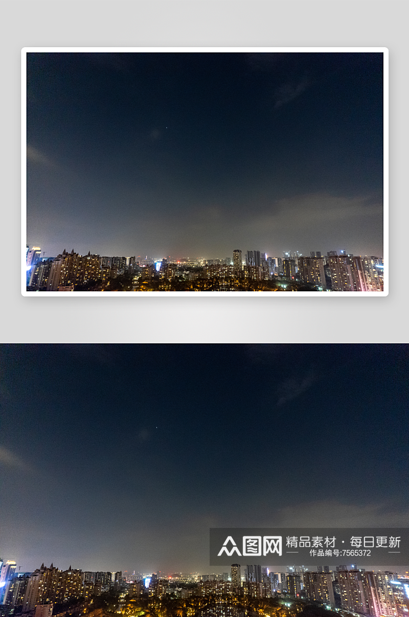 广东佛山电视塔地标建筑夜景航拍摄影图素材