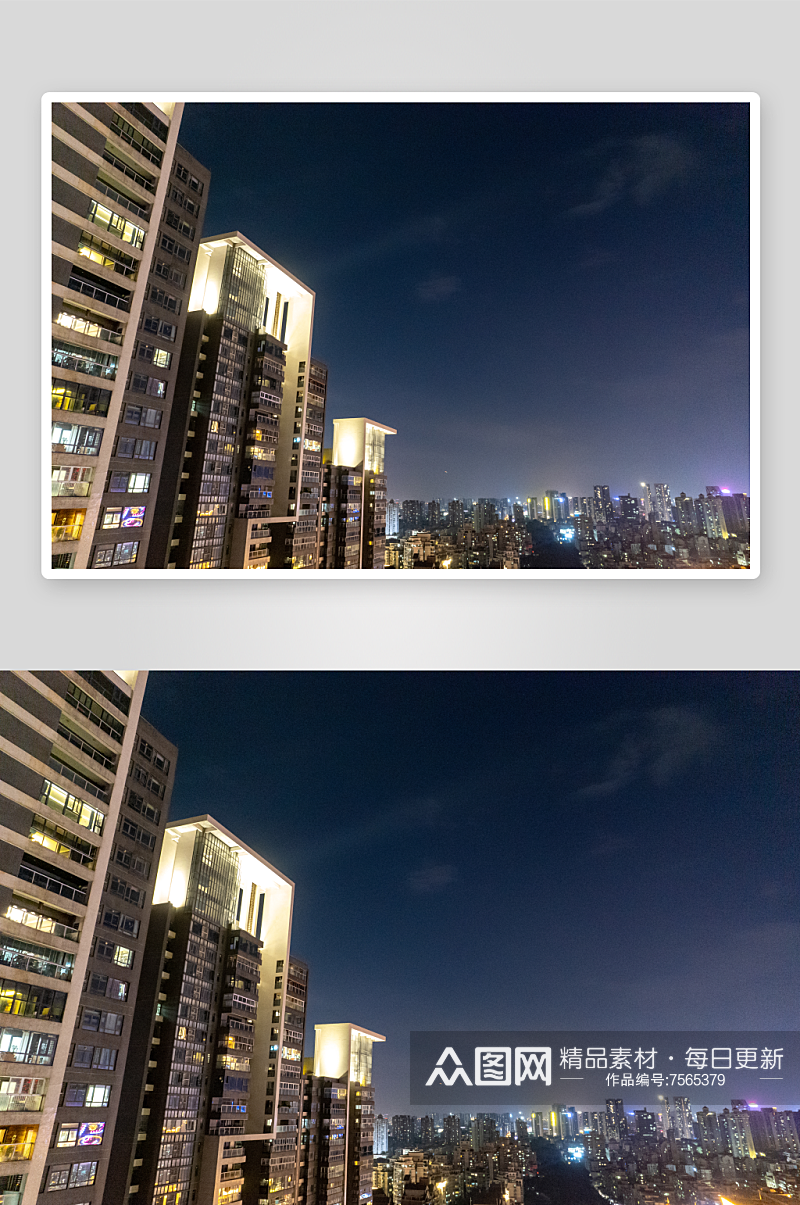 广东佛山电视塔地标建筑夜景航拍摄影图素材