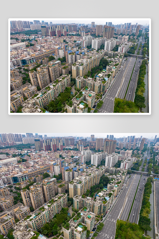 广东佛山城市风光交通航拍摄影图