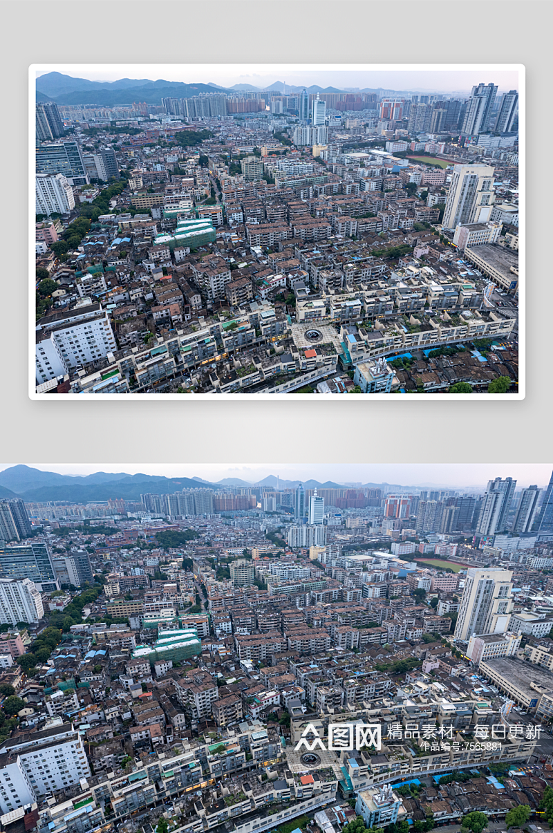 广东中山城市建设航拍图素材