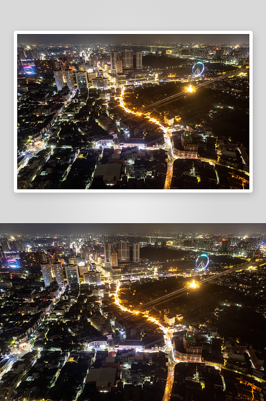 广东中山城市夜景万家灯火航拍摄影图