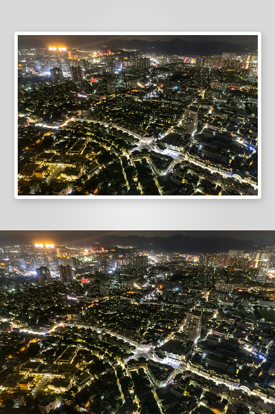 航拍中山城市夜景万家灯火摄影图