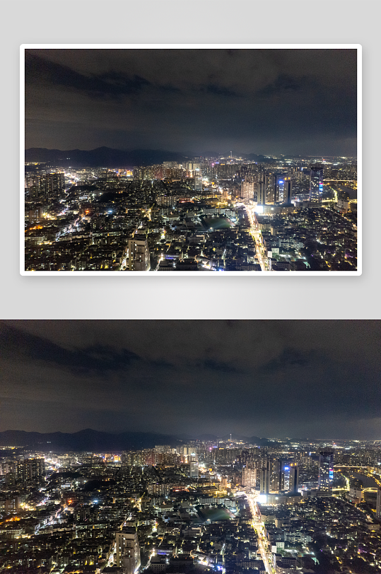 航拍中山城市夜景万家灯火摄影图