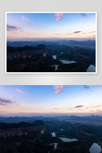 祖国大好河山夕阳晚霞大自然风光航拍图