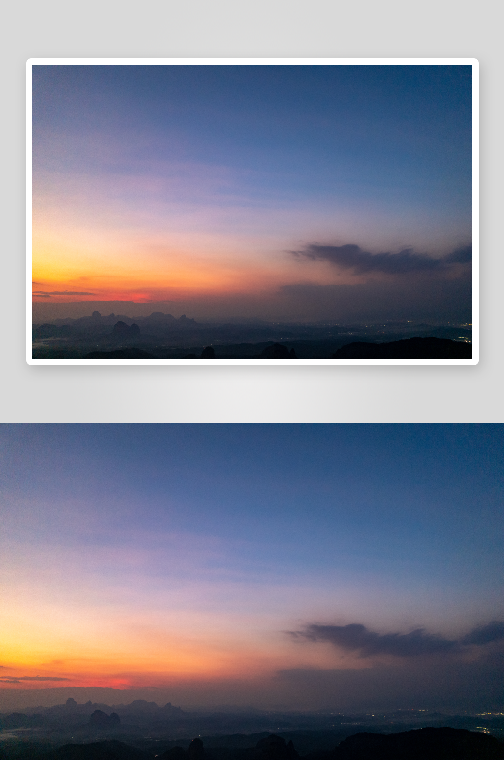 山川日落晚霞夕阳丹霞山航拍摄影图素材