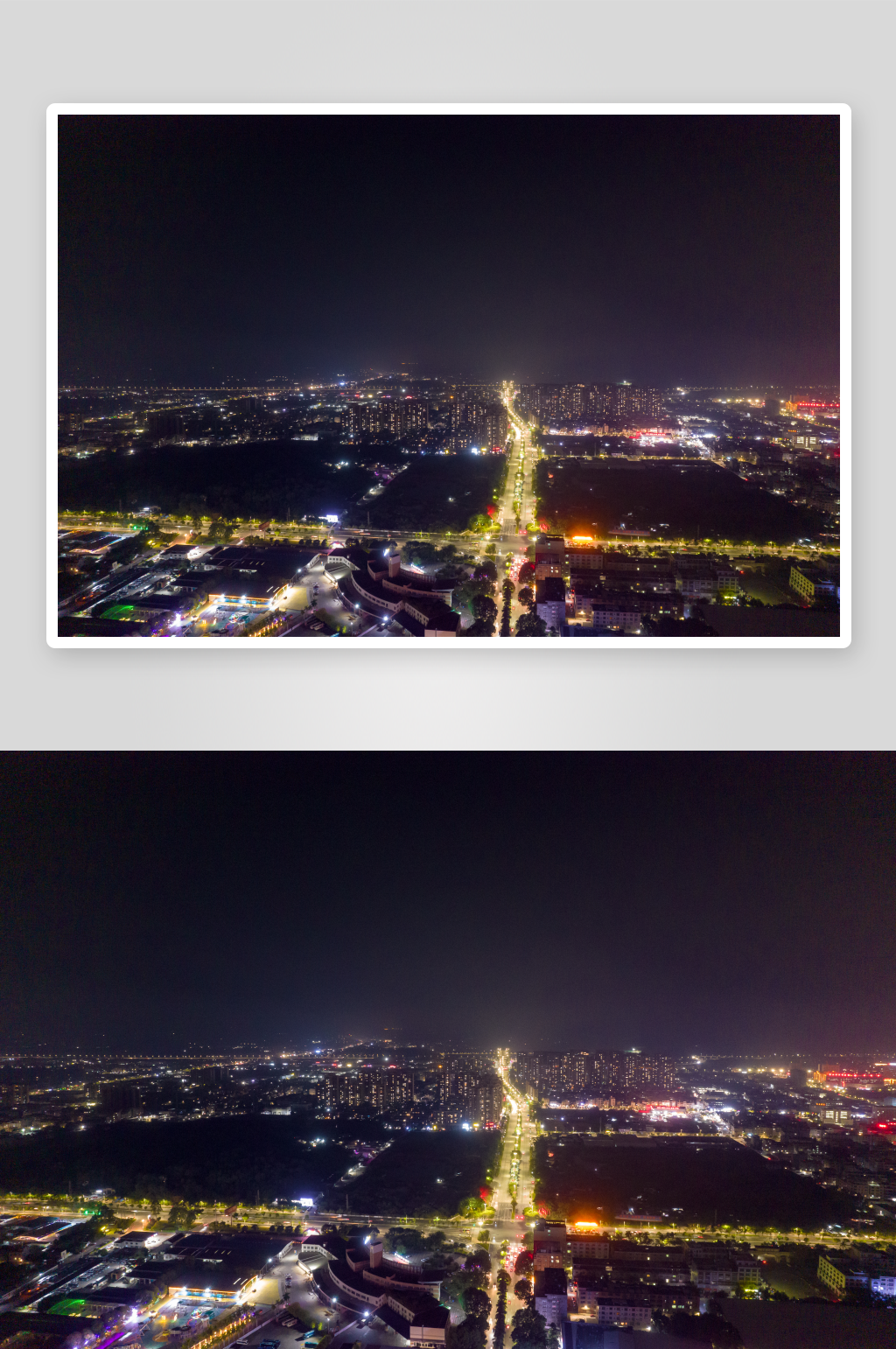 广东阳江城市夜景灯光航拍摄影素材
