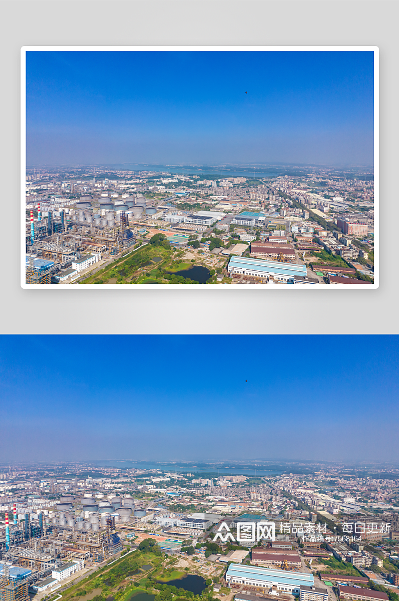 广东茂名城市风光中石油航拍摄影图素材