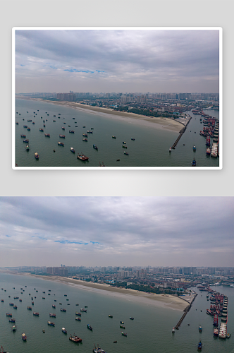北海国际客运港港口码头航拍摄影图