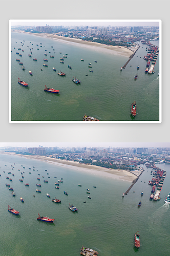 北海国际客运港港口码头航拍摄影图