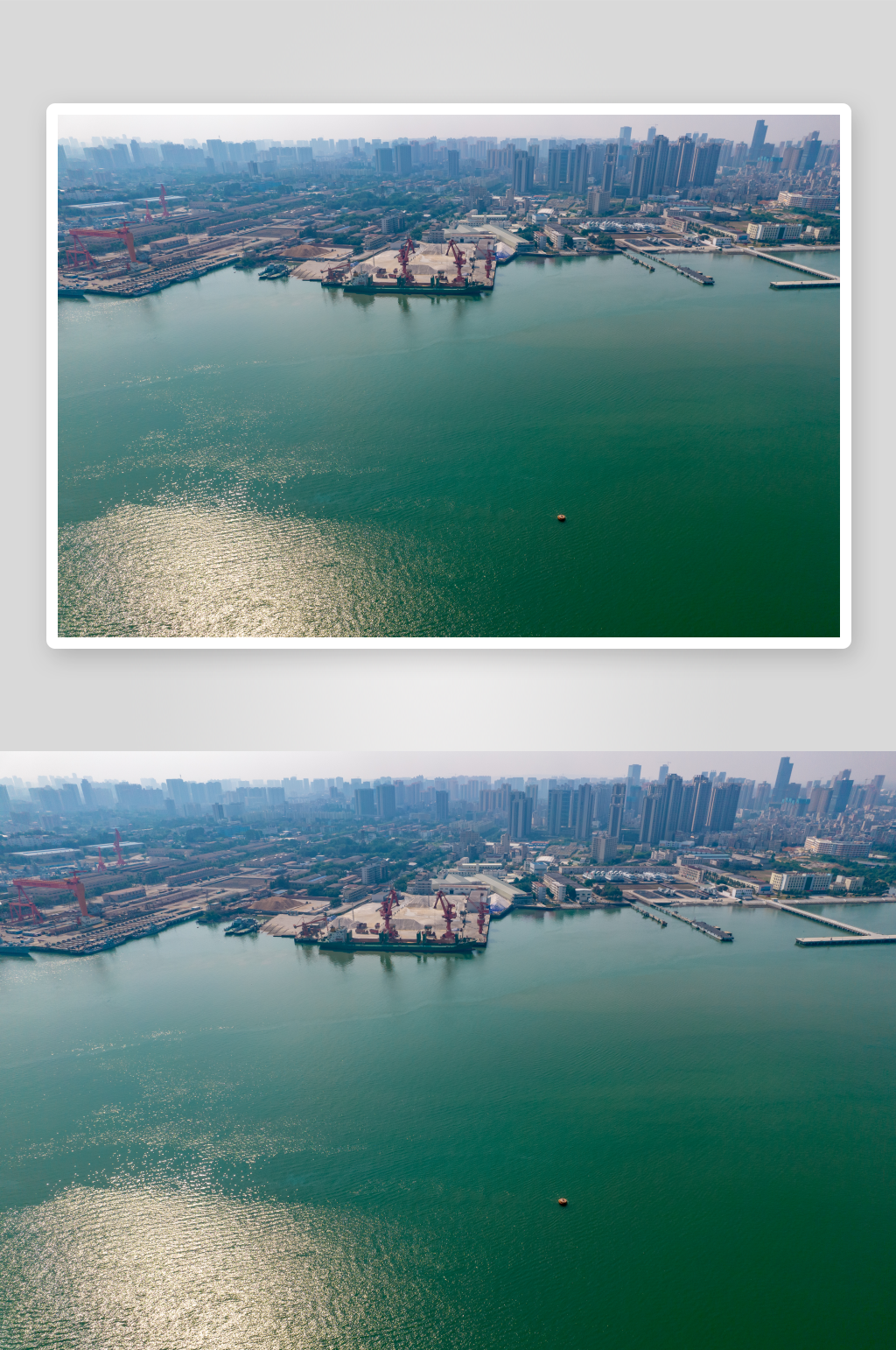 广东湛江湛江湾大桥交通建筑航拍摄影图素材
