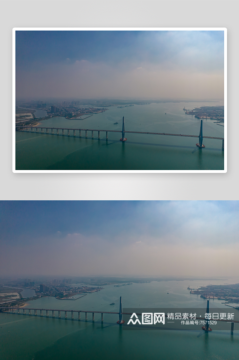 广东湛江广州湾高楼建筑航拍摄影图素材