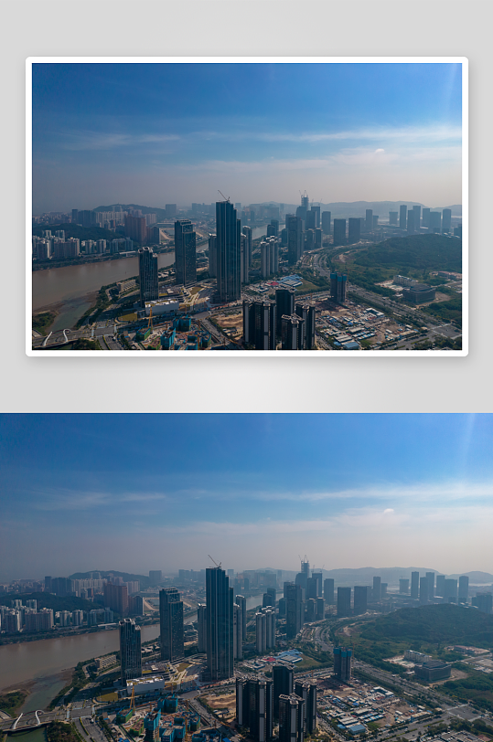 广东珠海横琴金融中心商务建筑航拍摄影图