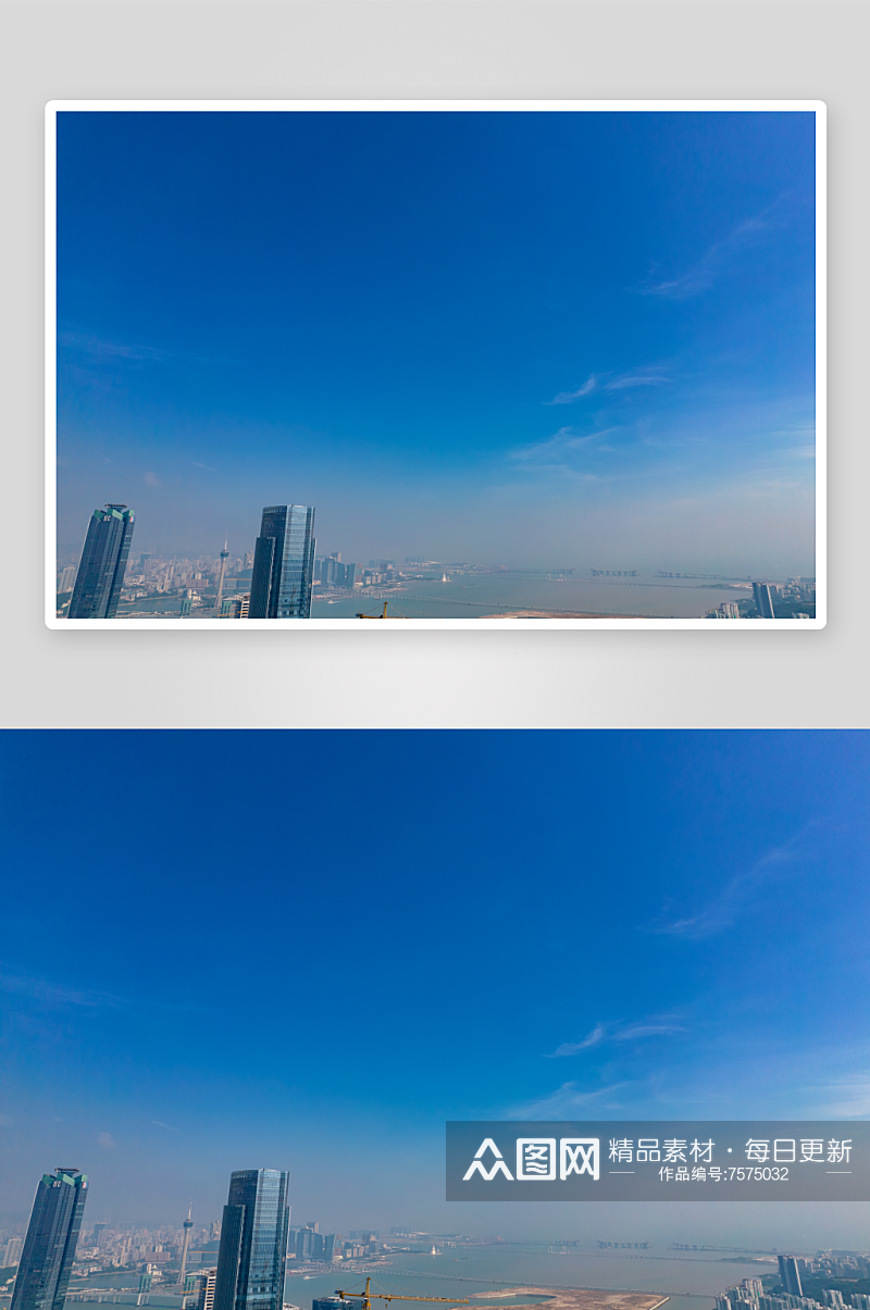 广东珠海横琴金融中心商务建筑航拍摄影图素材