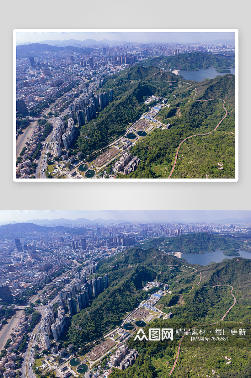 广东珠海城市风光景山公园航拍摄影图素材