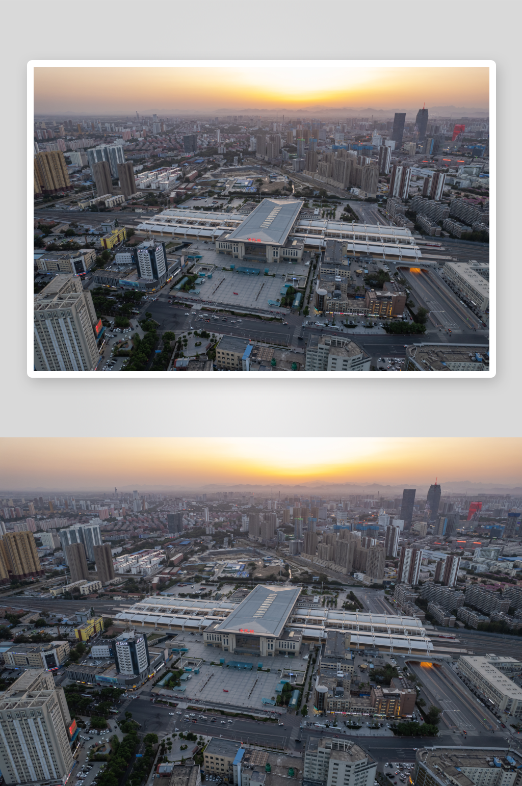 河北保定城市风光建筑交通夜景航拍图素材