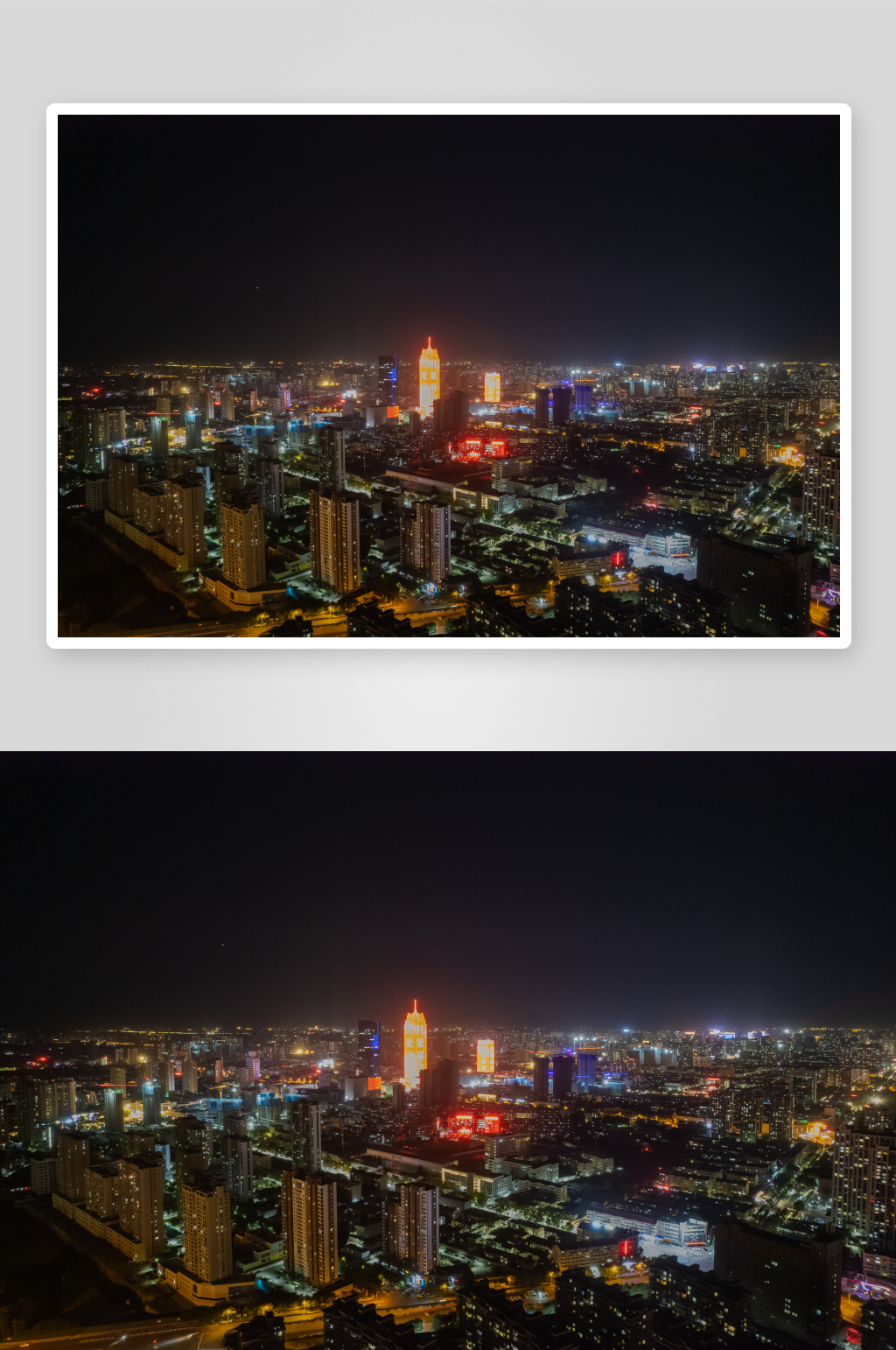 河北保定城市风光建筑交通夜景航拍素材