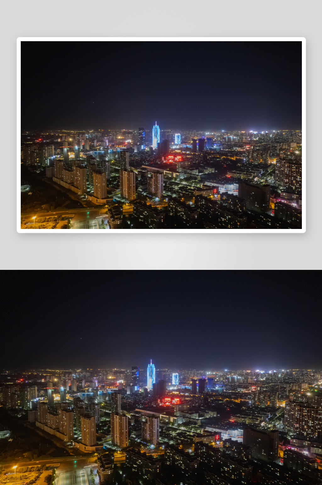 河北保定城市风光建筑交通夜景航拍素材