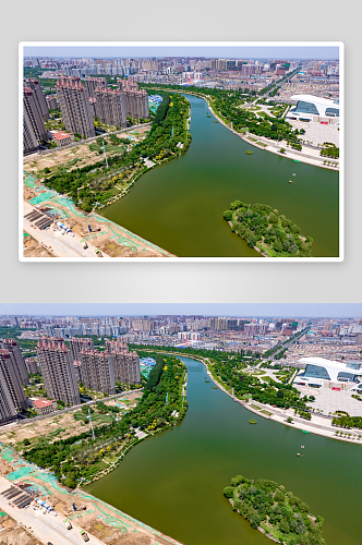湖北衡水城市建设航拍摄影图