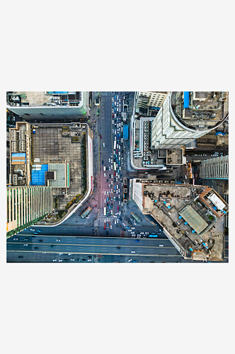 湖南长沙五一商圈交通商业广场航拍摄影图