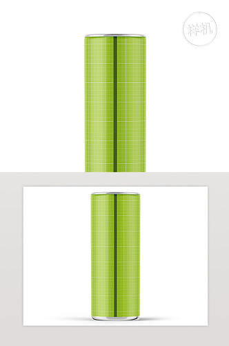 绿色清新大气饮料易拉罐样