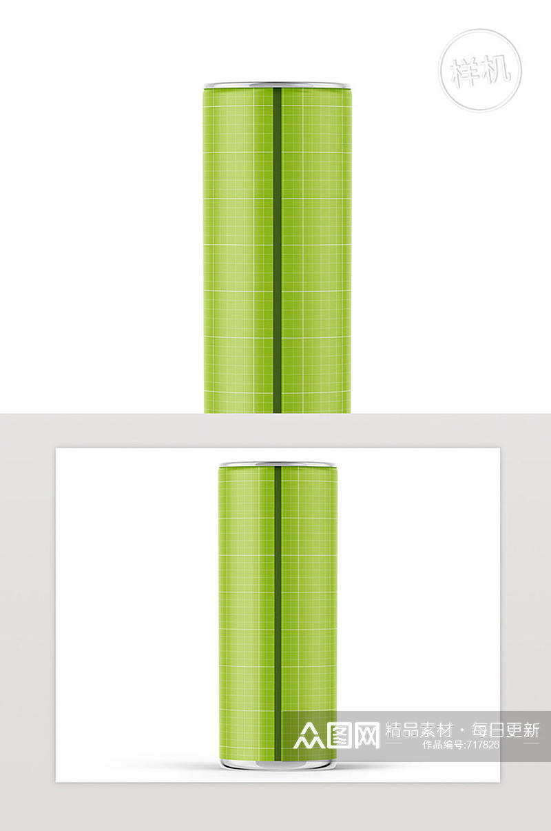 绿色清新大气饮料易拉罐样素材