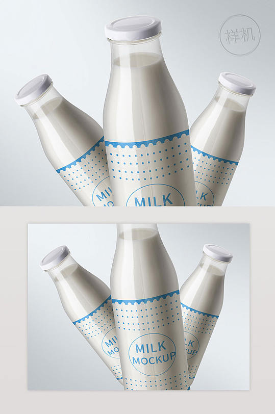 牛奶瓶包装样机热点素材