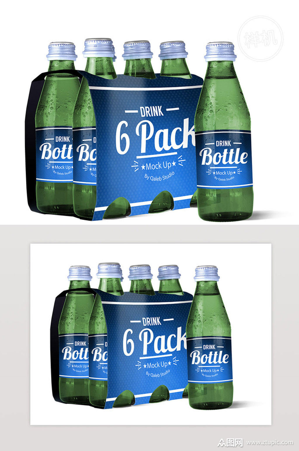 玻璃汽水瓶子包装样机模板下载-编号720099-众图网