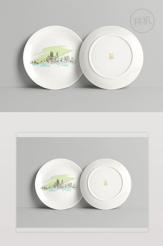 陶瓷盘子LOGO碟子样机-众图网